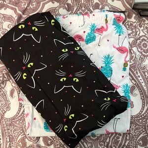 Cat and Flamingo Print Pajama Pants 2 pack 3X